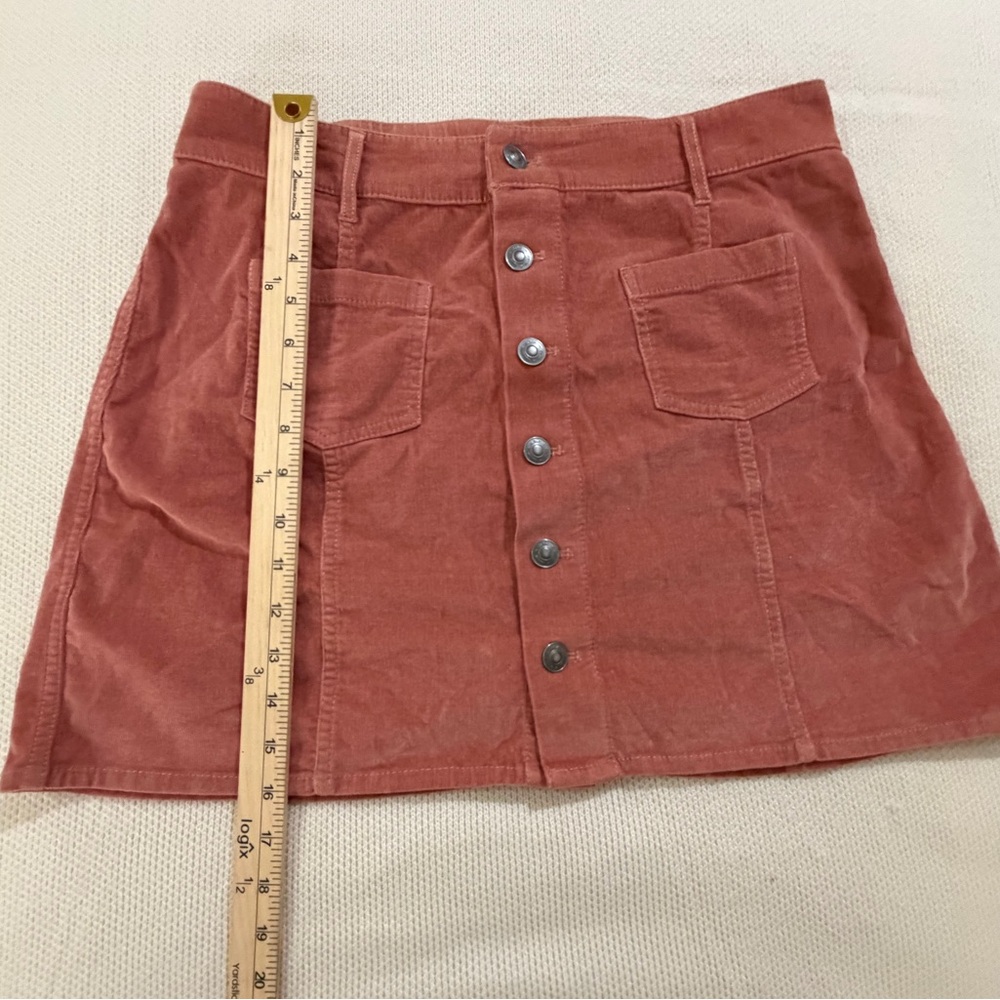 AERIE Women’s Corduroy Mini Button Skirt size L. - Picture 5 of 9